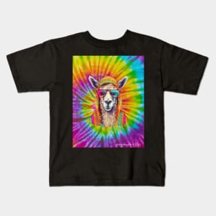 Groovy Llama Psychedelic Graphic Kids T-Shirt